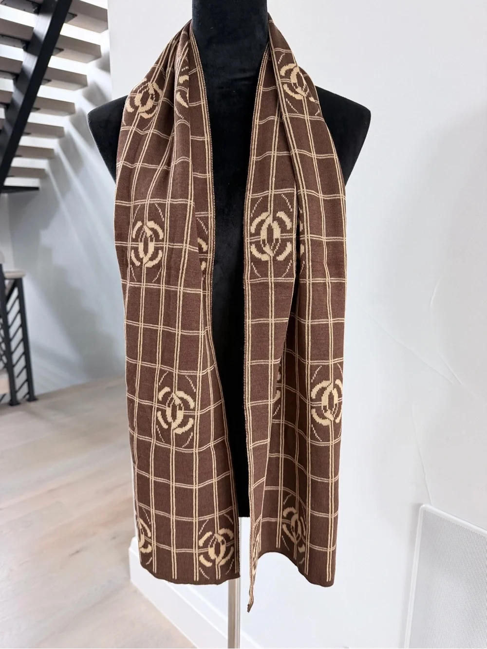 Brown Women's Fashion Scarf and a hat matching set